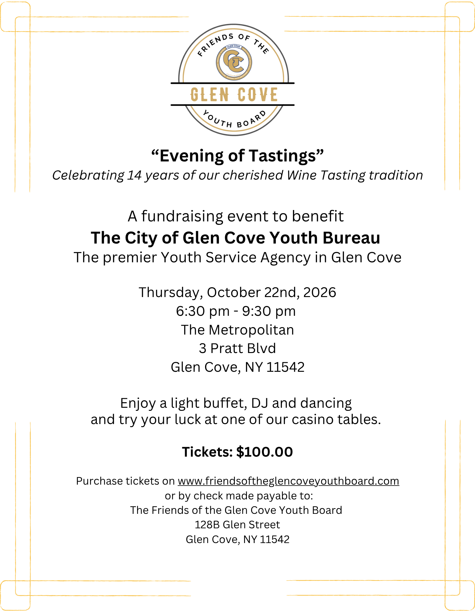 2026 Evening of Tastings invitation