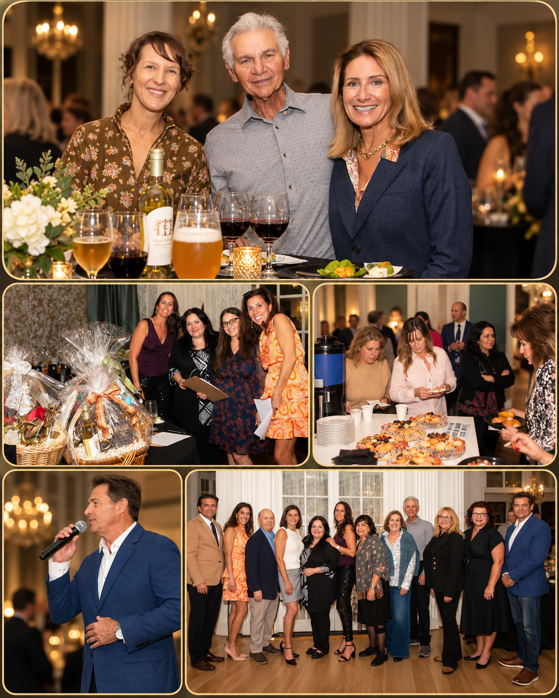 Photo collage from the Evening of Tastings fundraiser