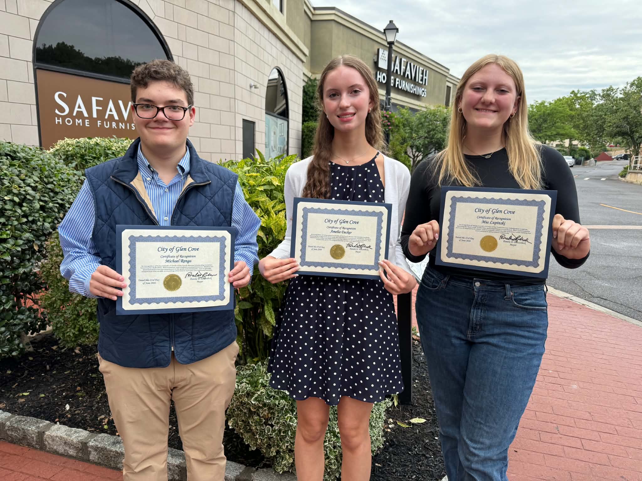 Scholarship recipients recognized by the Friends of the Glen Cove Youth Board