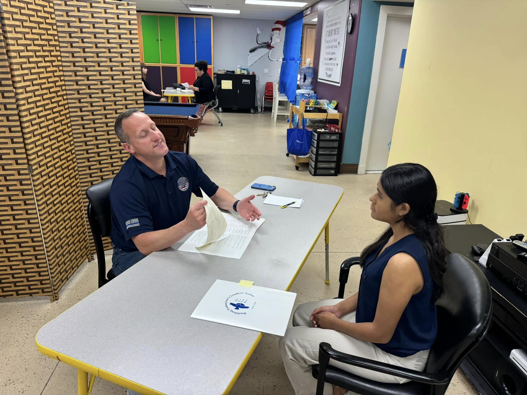 Youth employment participant practicing an interview